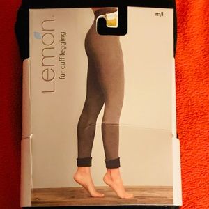 Women leggings fur cuf